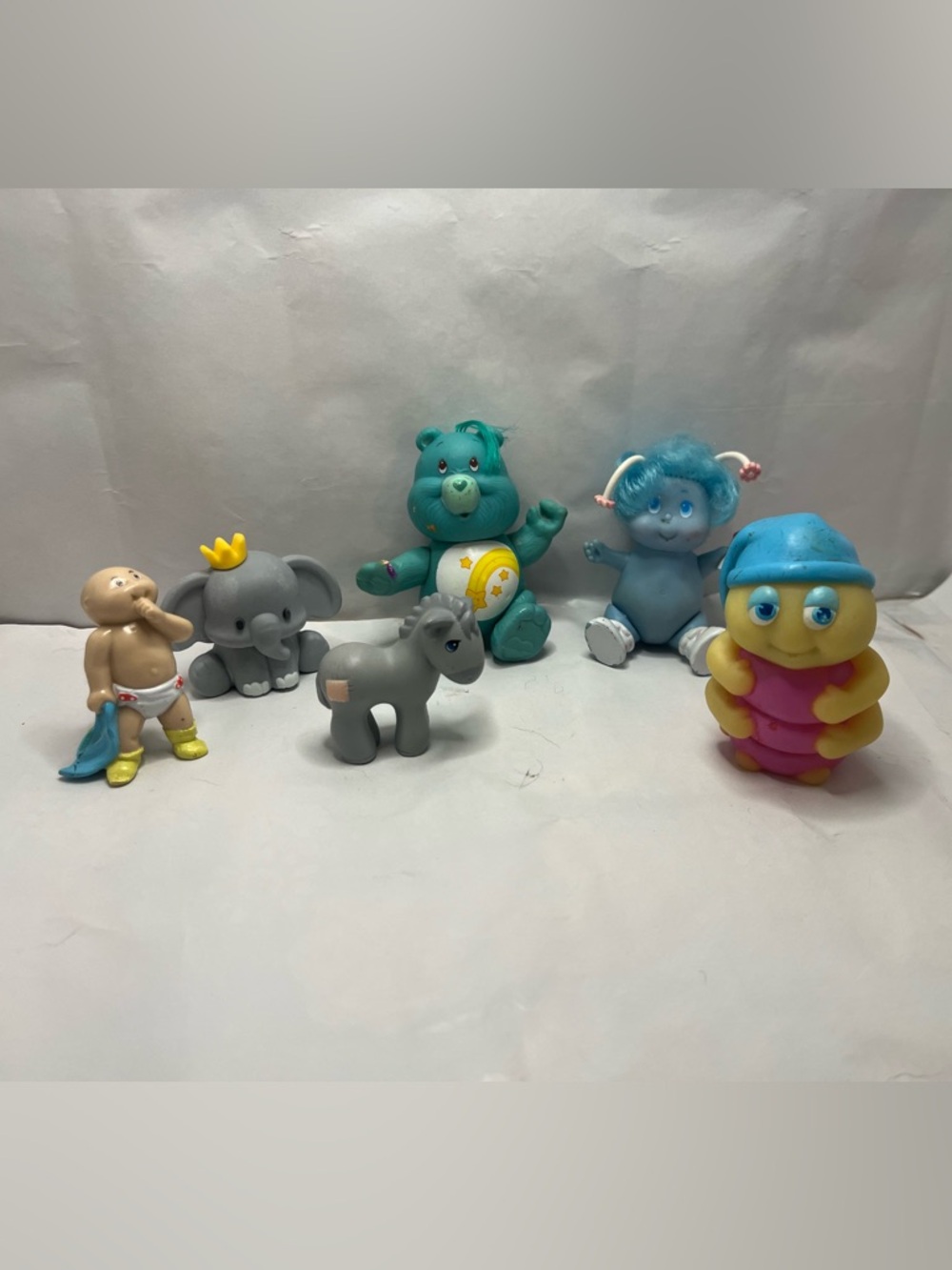 Random lot 80s toys Care Bears Gloworm Babar CPK Precious Moments